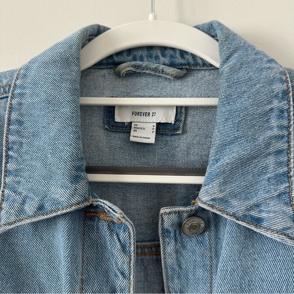 Forever21 Cropped Jean Jacket Blue Denim Nashville Rodeo Western Festival Casual - Picture 3 of 12